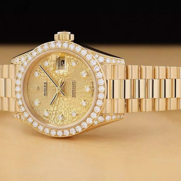 ROLEX PRESIDENT LADIES 18K FACTORY WITH TAG, PAPERS, BOX!!! - Picture 4 of 7